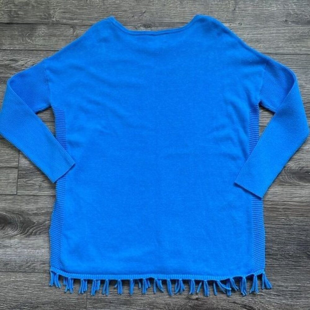 Lilly Pulitzer | Kids Girl's Mini Ramona Fringe Sweater Coastal Blue XL 12-14 - Picture 6 of 10